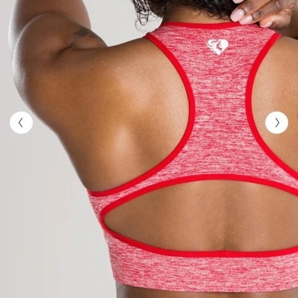 Women’s Best New With Tags Move Seamless Sports Bra Red Marl Size Medium - Picture 2 of 9